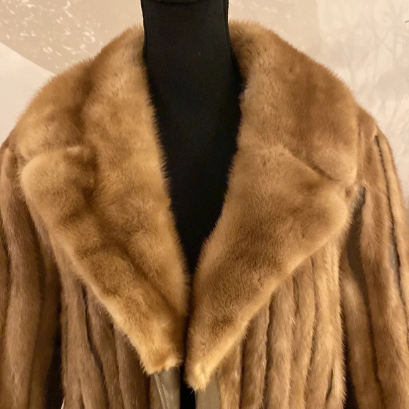 Boston store leather &real mink coat size Medium - Picture 4 of 11